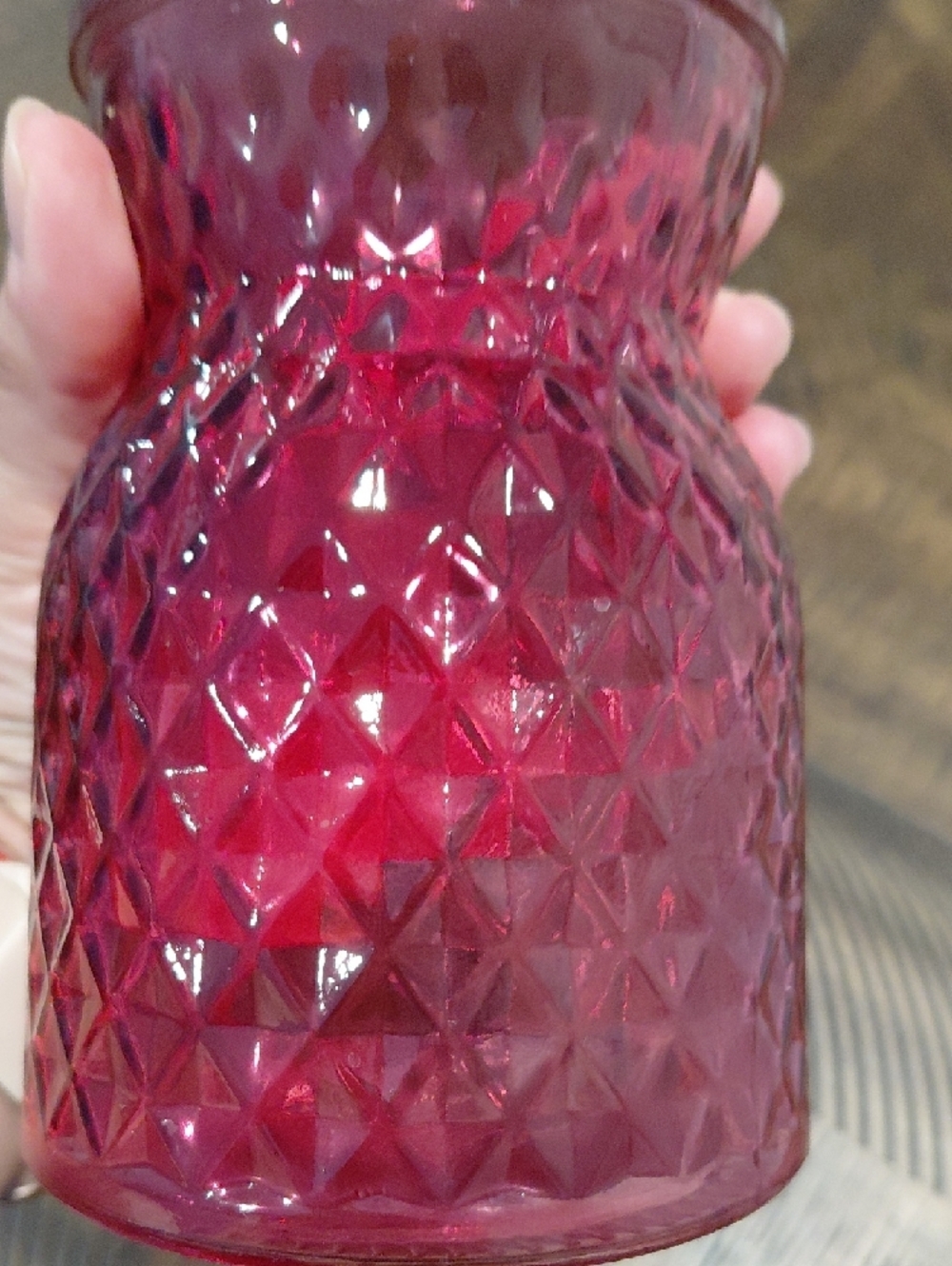 Pink Textured Glass Vase - Home Accents - Picture 4 of 5